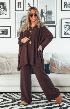 Pull ROSS manches 7/8 chocolat