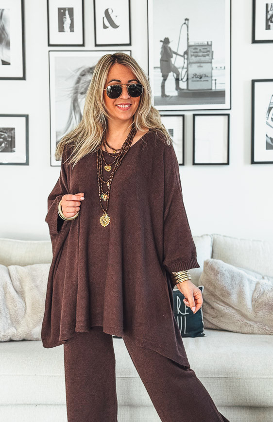 Chocolate ROSS 7/8 sleeves sweater