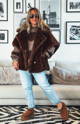 Veste DONATELA manches courtes chocolat