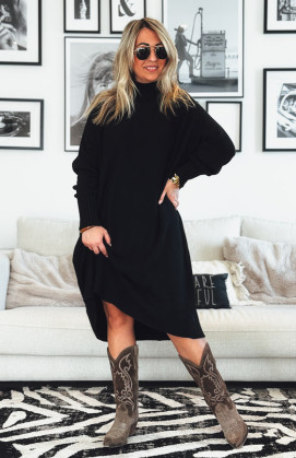 Robe pull LESLIE courte noire