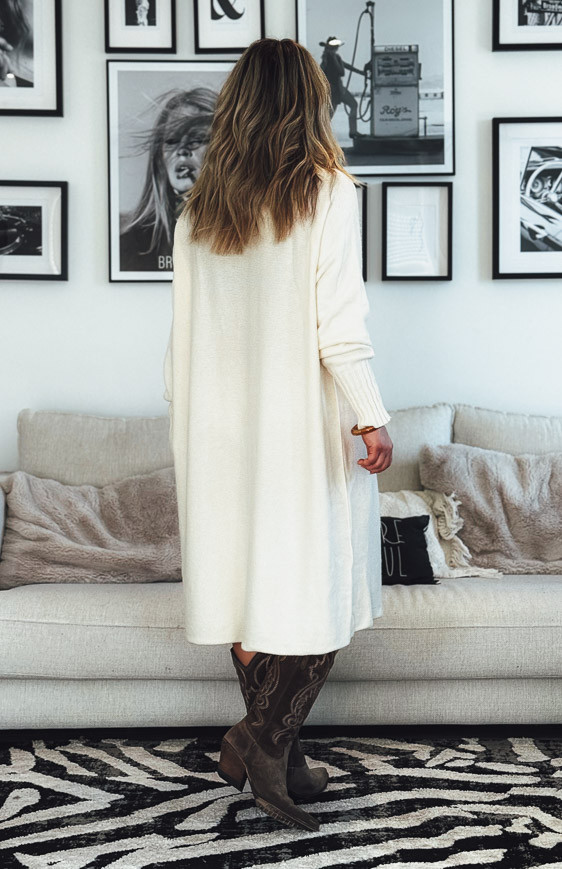 LESLIE short light beige sweater dress