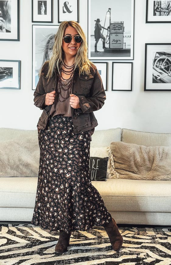 Black ESTELLE long skirt