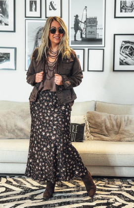 Black ESTELLE long skirt