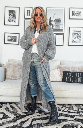 Long grey TINO Cardigan