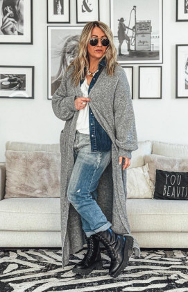 Long grey TINO Cardigan