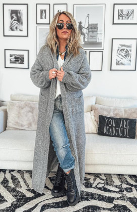 Long grey TINO Cardigan