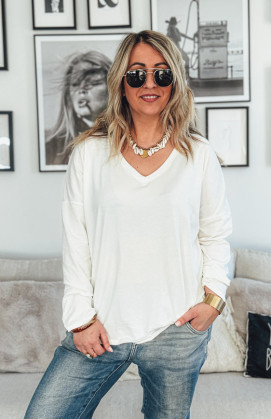 Ecru CESAR long-sleeved...