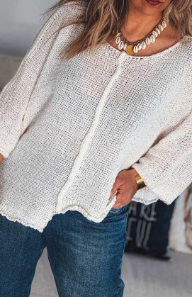 Ecru HARRY 7/8th sleeves sweater