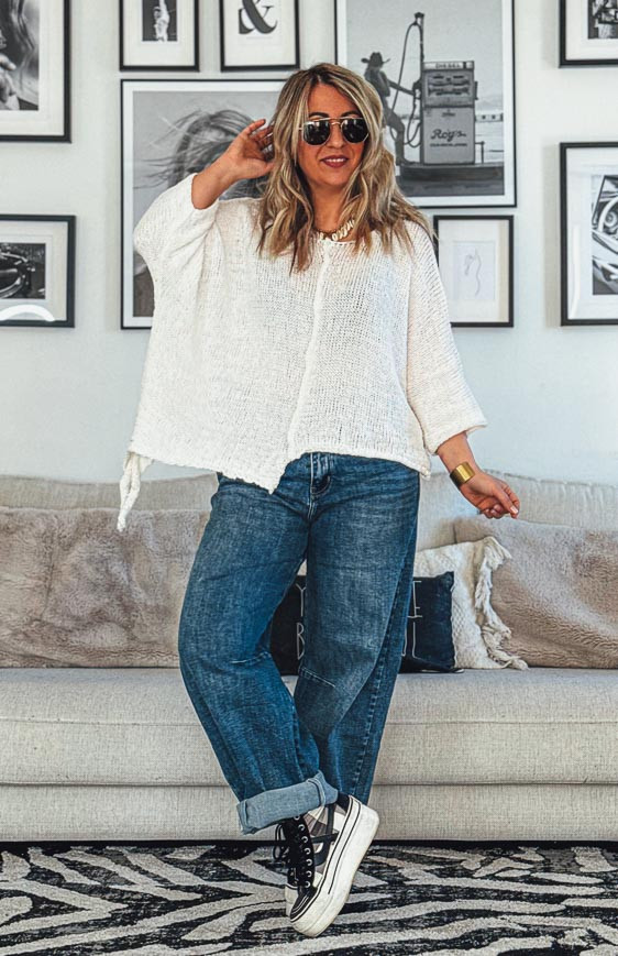 Ecru HARRY 7/8th sleeves sweater