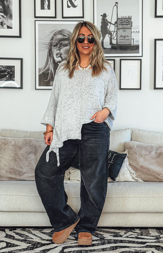 Light grey HARRY 7/8th sleeves sweater