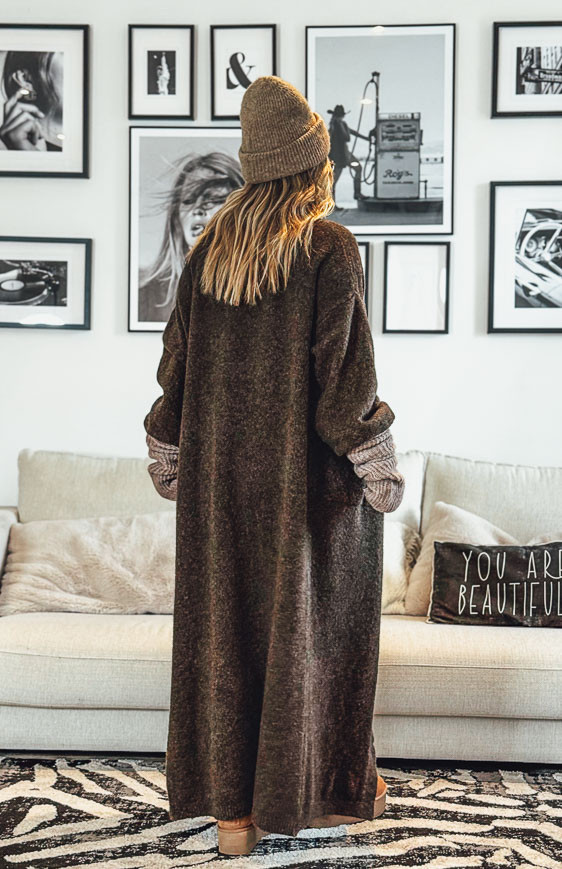 Long Chocolate TINO Cardigan