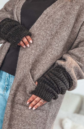 Long taupe TINO Cardigan