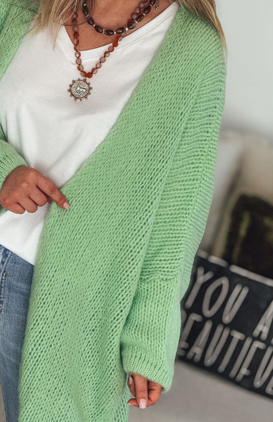 Gilet RANDY mi-long menthe