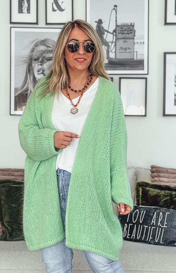 Gilet RANDY mi-long menthe