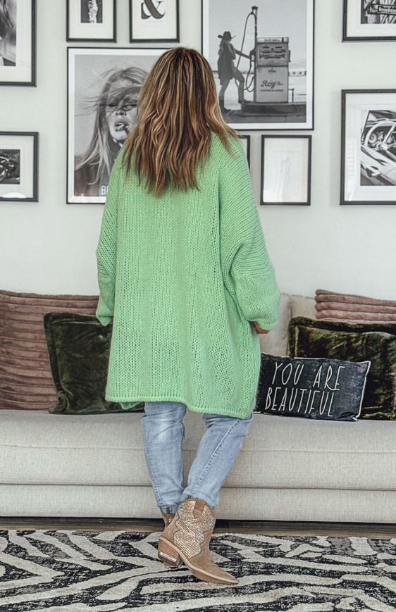 Gilet RANDY mi-long menthe