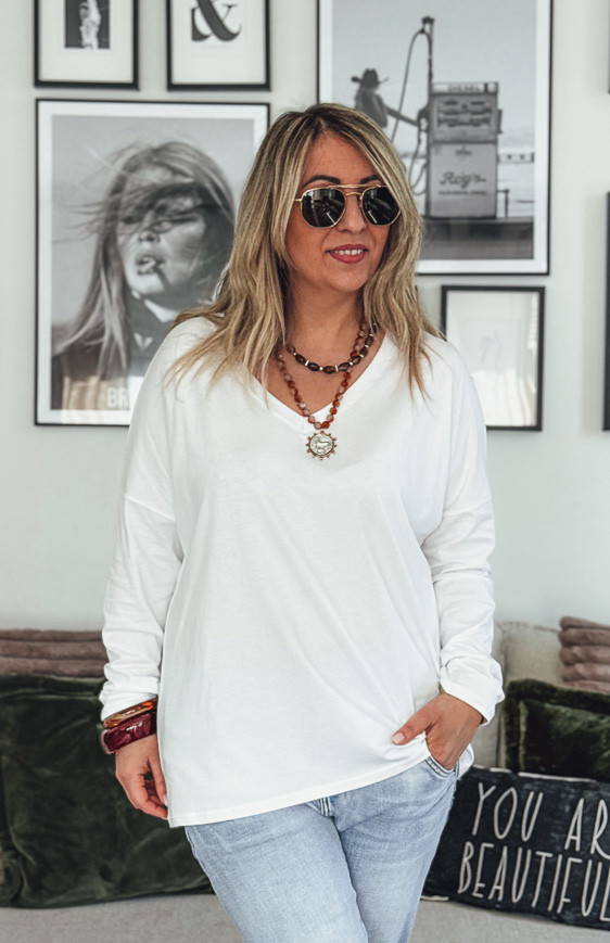 T-shirt CESAR manches longues blanc