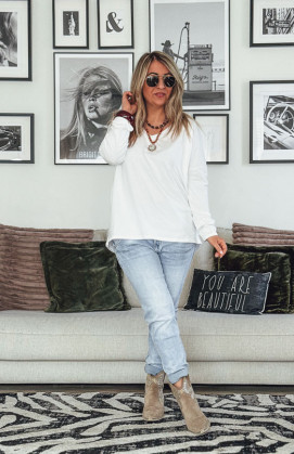 White CESAR long-sleeved t-shirt