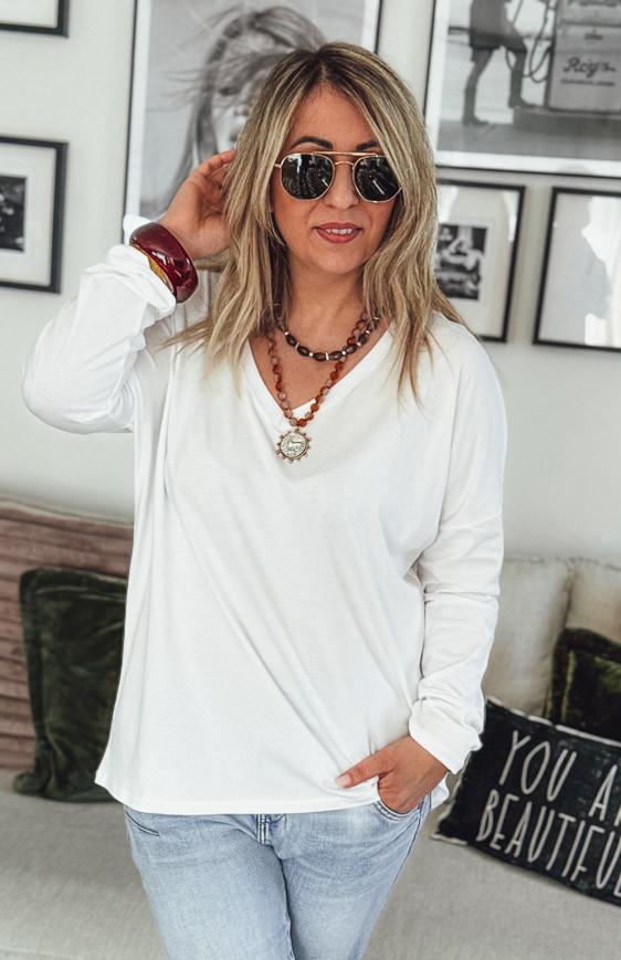 White CESAR long-sleeved t-shirt