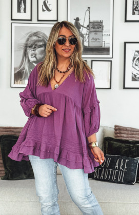 Aubergine LEONE 3/4 sleeves tunic