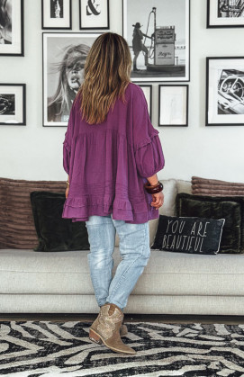 Aubergine LEONE 3/4 sleeves tunic
