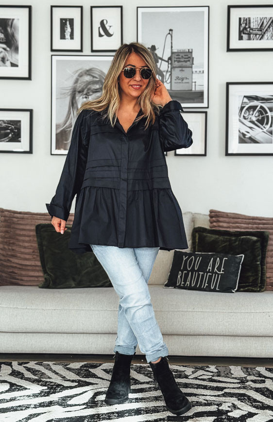 Navy blue LINETTE tunic