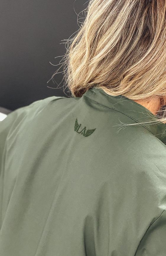 Dark kaki HELENE short dress