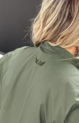 Dark kaki HELENE short dress