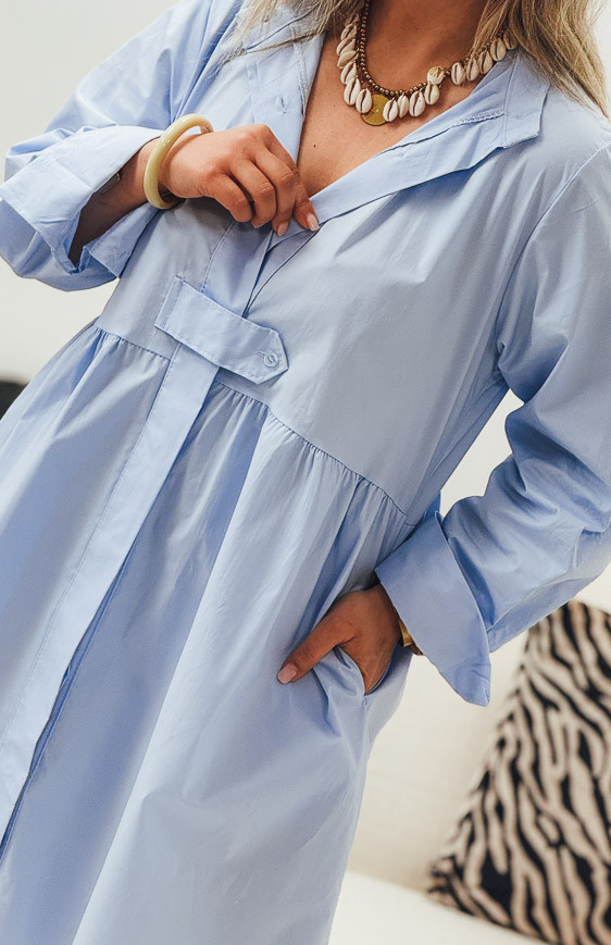 Robe HELENE courte bleu clair