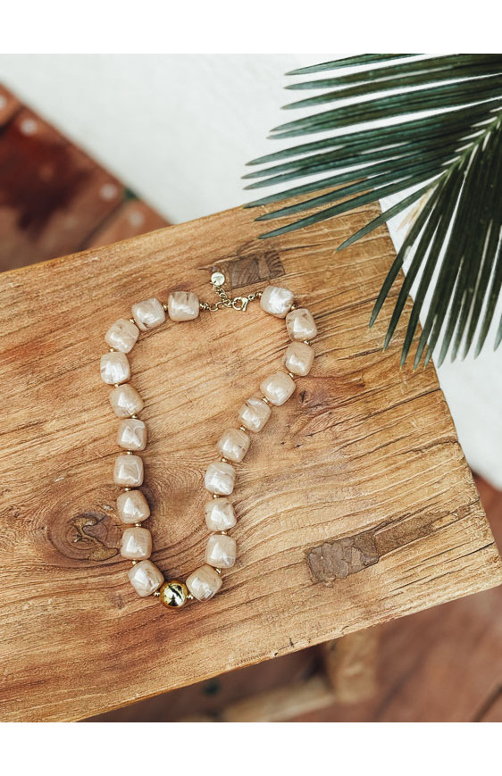 Collier MALAGA beige clair