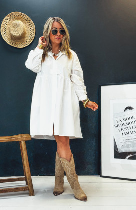 White HELENE short dress