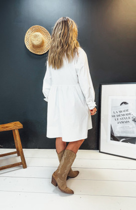 Robe HELENE courte blanche