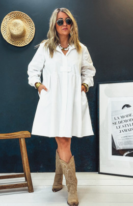 White HELENE short dress