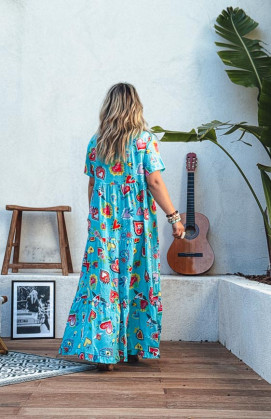 WANDA long dress, short sleeves