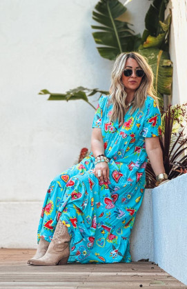 Robe WANDA longue manches courtes