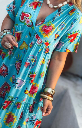 WANDA long dress, short sleeves