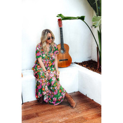 Robe GIANA longue manches courtes