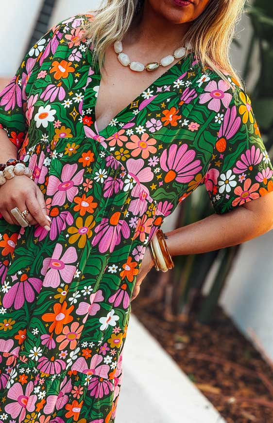 GIANA long dress, short sleeves