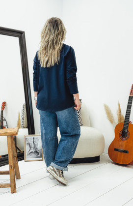 Dark blue DAVID long-sleeved t-shirt