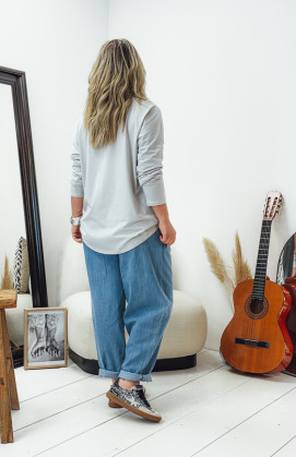 Light grey DAVID long-sleeved t-shirt