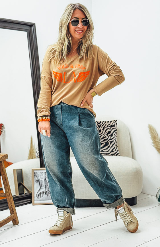 T-shirt DAVID manches longues camel