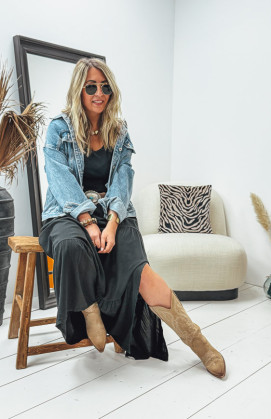 Black GRETA long skirt