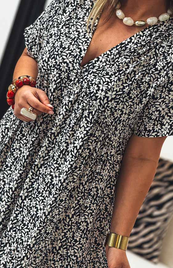 VICTOIRE long dress, short sleeves