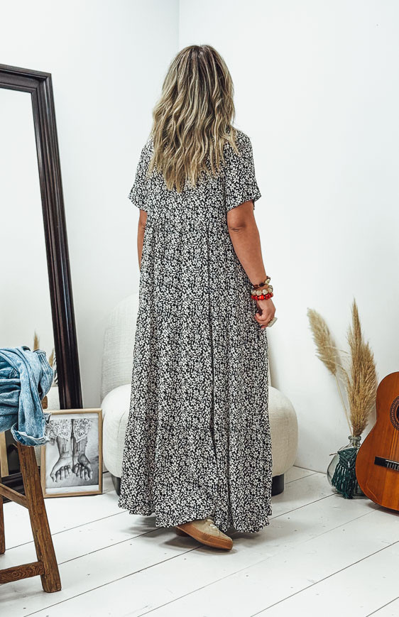 VICTOIRE long dress, short sleeves