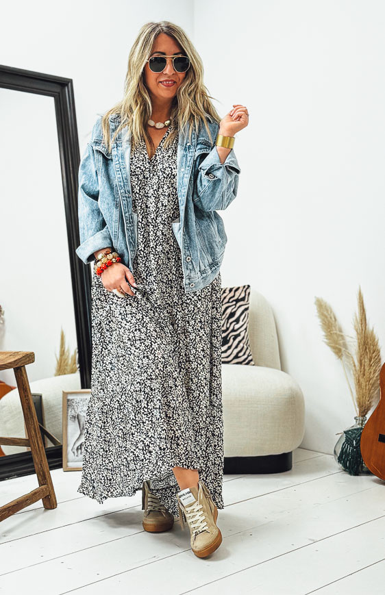 VICTOIRE long dress, short sleeves