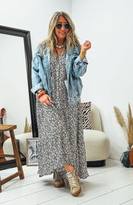 Robe VICTOIRE longue manches courtes