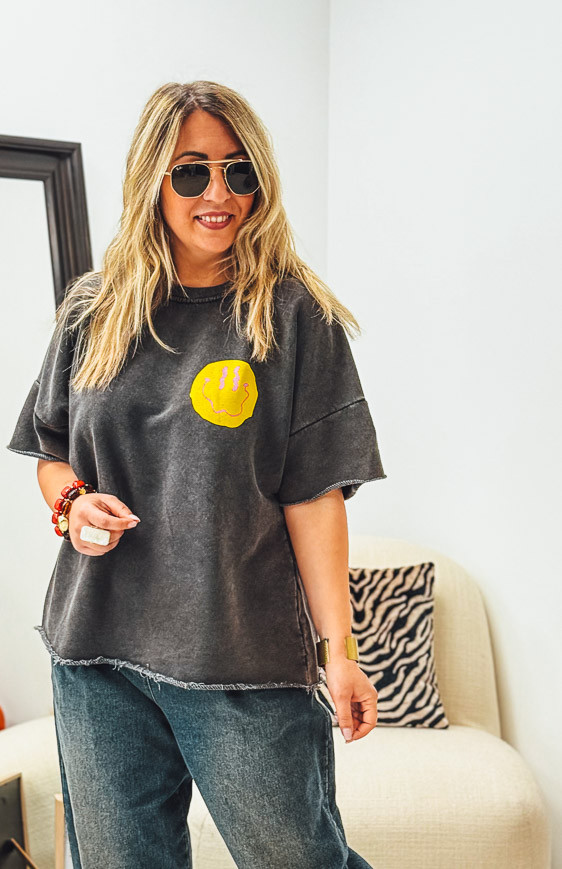 T-shirt MAX manches courtes noir vintage