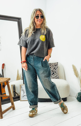 T-shirt MAX manches courtes noir vintage