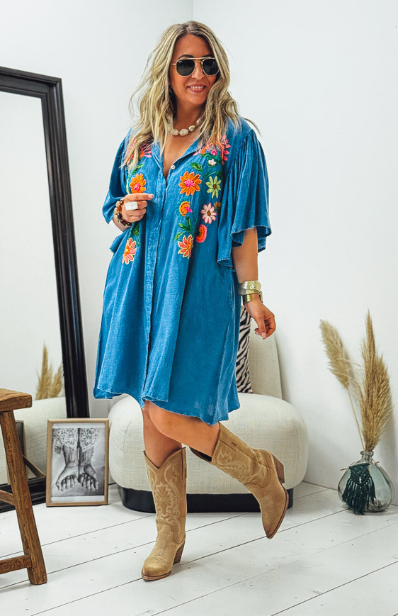 Blue VENUSIA short dress