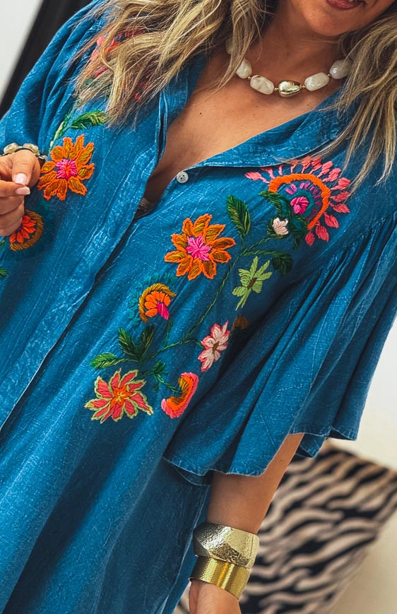 Robe VENUSIA courte bleue