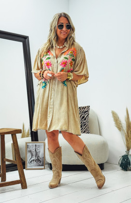 Beige VENUSIA short dress